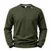 Moletom Casual de Lã Masculino 2026 Outono/Inverno Transfronteiriço Cor Sólida Solto com Zíper Diagonal Único e Gola Redonda