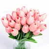 Flores Tulipán Artificiales de PU Mini Hidratantes Transfronterizos Flores Falsas Decoración del Hogar Adornos para Fotos Venta Directa de Fábrica