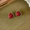 Aretes Triangulares Estampado de Leopardo Retro Francés Sentido del Diseño Nicho Moda Pendientes Simples Personalidad Versátil Temperamento Pendiente