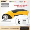 Tesouras elétricas de lítio pequenas para corte rápido de tecido e couro, máquina de corte com faca redonda elétrica