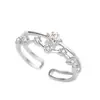 Anillo de estrella de cinco puntas brillante de cielo estrellado de temperamento estilo simple boca vívida estrella brillante de cielo estrellado anillo de estrella