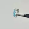 Brincos de Orelha Luxuosos Studs Azuis Brilhantes Cravejados de Diamantes, Brincos Empilháveis para Múltiplos Piercings, Brincos Delicados e Versáteis para Homens e Mulheres
