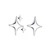 Pendientes de Estrella de Cuatro Puntas de la Suerte para Mujer, Pendientes de Estrella Asimétricos Súper Hada Ins de Nicho, Pendientes Neutros Pequeños de Estrella Fugaz