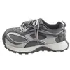Gu Yun De Xun Sapatos Femininos Verão 2026 Novo Design Color Blocking Senso Casual Esportivo Sola Grossa Sapatos Forrest Gump Pés Não Cansados