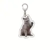 Gato Plátano Gato Feliz Llavero Acrílico Gato Comida Paquete de Expresiones de Cabeza de Gato Llavero Divertido