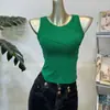 Colete de Verão 2023 Novo Cor Sólida Sem Mangas Costura Roupa Externa Alça Amiga da Pele Anti-desgaste Slim Top Sem Mangas para Mulheres