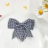 Laço Xadrez Retro Doce DIY Grampo de Cabelo Infantil Faixa de Cabelo Estilo Preppy Acessórios de Decoração para Cabelo e Roupas