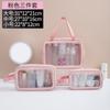 Bolsa de Cosméticos Impermeable Transparente de PU, Neceser Portátil de Viaje, Bolsa de Almacenamiento Estilo Ins