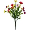 Flores Artificiales Transfronterizas de Amazon Plantas Falsas de Plástico 7 Cabezas Malla 35 Eucalipto Violeta Decoración Exterior