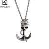 Colgante de Ancla de Barco Pirata Caribeño Punk Europeo y Americano Unisex Universal Creativo Acero de Titanio Colgante Collar
