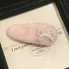 Clip BB de Pelo de Cordero con Lazo de Perlas Dulce y Lindo de Corea del Sur Clip de Flequillo de Moda Versátil Accesorios para el Cabello Lateral Tocado