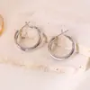 Pendientes de Aro Redondos Lisos Geométricos Minimalistas de Aguja Plateada Pendientes de Personalidad Transfronterizos Europeos y Americanos Pendientes de Diseño Versátil para Mujer