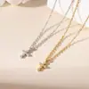 Colar de Aço Titânio Elegante e Simples com Cravação de Zircônia para Mulheres, Corrente de Clavícula com Design Minimalista de Luxo Leve de Nicho, Joia de Alta Qualidade