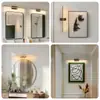 Luz Delantera LED para Espejo de Cobre Puro Baño Luz Simple para Maquillaje Luz de Espejo Recargable Estilo Americano Pasillo Lámpara Decorativa para Galería de Pared No