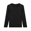 Camisa Base Térmica Masculina Fina de Manga Longa Slim Peça Única Gola Redonda Algodão 60S Outono Inverno