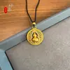 Tienda de Oro Mismo Estilo Arena Dorada Punto Diamante Brújula Calabaza Giratoria Anillo para Correr Collar de Cuerda Trenzada Fortuna y Prosperidad Regalo para Novia