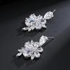 UILZ cross-border gota de água flor zircão moda europeia e americana brincos de alto senso temperamento nupcial verão novas joias mulheres