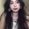 Estilo Red Court de Industria Pesada Collar con Borla de Gota de Agua Juego de Pendientes para Mujer Nicho Lujo Ligero Cadena para Clavícula de Vestido de Gama Alta
