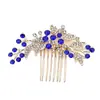 Moda Casamento Noiva Strass Pérola Imitação Super Brilhante Liga Metálica Adorno de Cabeça Flor Aniversário Performance Pente de Cabelo