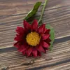 Flor artificial girasol girasol girasol crisantemo flor falsa decoración del hogar girasol individual ventas de fábrica diseño de boda flor de seda