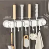 Estante de clip para colgar mopa en la pared, gancho sin perforaciones, baño, hebilla de baño, artefacto fijo para escoba, estante de almacenamiento de mopa