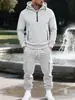 Conjunto de moletom com capuz e calça de moletom masculino estilo americano para uso transfronteiriço, adequado para primavera e outono, estilo casual, esportivo e de trabalho, com múltiplos bolsos