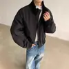 Chaqueta de aviador corta marrón retro americana para hombre, corte limpio, silueta de alta gama, talla grande, chaqueta de béisbol, ropa exterior, moderna