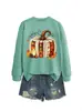 Amazon Wish sitio independiente divertido moda retro mujer libro calabaza hoja de arce avellana vela sudadera transfronterizo