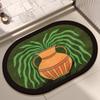 Alfombrilla de suelo de barro de diatomeas absorbente floral para baño, inodoro, antideslizante, absorbente, entrada de baño, alfombrilla antideslizante para pies