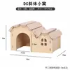 Casa Abrigo para Hamster casa pequena de madeira maciça brinquedo ninho Urso Dourado paisagem plataforma de casa de madeira suprimentos coleção completa escada gaiola