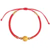 Pulsera de Hilo Rojo al por Mayor para el Año del Caballo con Cuentas de Cristal Dorado Real, Estilo Estudiante, Ajustable en Ambas Direcciones, Pulsera del Año del Zodiaco