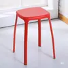 Banqueta de Plástico Casa Oito Furos Redonda Banqueta Mesa de Jantar Banqueta Colorida Simples Espessada Moderna Falsa Malus Banqueta Alta