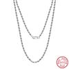 Fabricante exclusivo de collares transfronterizos al por mayor cadena lisa de plata de ley 925 cadena cubana cadena de torsión de coche cadena sin colgante para DIY