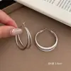 Pendientes de Aro Grandes, Modernos y Elegantes, Pendientes de Aro Redondos Lisos Grandes para Mujer con Cierre de Plata, Lujo Ligero y Sensación de Alta Gama