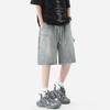 Pantalones Cortos de Mezclilla para Hombre LKTM # Verano Herramientas de Tala Estilo Americano Ins Sueltos Rectos Casuales