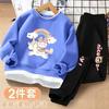 Vestido de Otoño para Niños 2024 Estilo Extranjero Moderno Falso de Dos Piezas Top de Cuello Redondo Suéter para Niños Medianos y Grandes Traje de Niña Vestido de Primavera