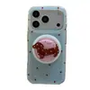 Fondo azul con puntos rojos, diseño de salchicha, funda de teléfono magnética para iPhone 18 Pro Max, también apta para 16 Pro y 17 Pro