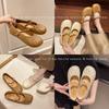 2025 Nuevos Mocasines Versátiles Planos Plisados Zapatos de Perlas para Mujer Primavera Verano Suave Noche Suela Blanda Mary Jane Zapatos de Mujer