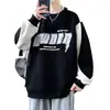 Nueva Sudadera Estampada Color Block de Primavera y Otoño para Hombre, Tendencia Ins Versátil Cuello Redondo Casual Oversized Holgada Manga Larga
