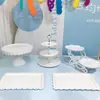 Soporte de Exhibición para Mesa de Postres de Boda Adornos Bandeja para Pasteles Bandeja para Snacks Soporte Plato Calado Mesa para el Té Arreglo de Cumpleaños