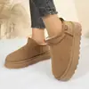 Botas de Neve Plus Size para Mulheres 2025 Novo Pelo Integrado Curto Neve Algodão Antiderrapante Pão Algodão Sapatos de Solado Grosso Sapatos Peludos