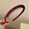Diadema Simple de Tela de Lunares Envuelta para Uso Diario para Mujeres con Dientes Antideslizante Pinza para el Cabello Diadema de Temperamento Lazo para el Cabello Hecho a Mano Accesorios para el Cabello