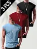 2026 Verano Hombres Transpirable Jogging Deportes Versátil Simple Color Sólido Commuter Manga Corta Top de Moda