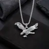 Collar de Águila Voladora de Zirconia para Hombres, Accesorio de Cuello Versátil para Mujeres, Accesorio Personalizado de Hip-Hop Punk de Moda, Collar de Moda de Lujo Ligero
