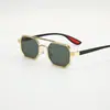 Óculos de Sol com Armação de Metal Lente Dupla Masculino Outdoor Anti-UV Moda Estilo Esportivo Haste Vermelha Óculos Aviador Ins