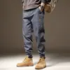 Macacão de Primavera e Outono masculino cor sólida solto plus size calça com amarração no tornozelo masculino tudo-combina moda marca juventude americana calça casual