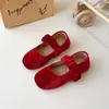 Zapatos de Otoño Nuevos Individuales para Niños Mocasines Mary Janes de Gamuza Zapatos de Cuero Retro para Niñas Elegantes Zapatos de Princesa de Terciopelo Zapatos para Niñas