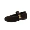 Sapatos Mary Jane Femininos para o Verão de 2026, Novo Estilo para Combinar com Saias, Sapatos Baixos Retro com Velcro, Mocassins Planos