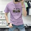 Lan Sheng Yi Camiseta de manga curta masculina gola redonda 2025 nova moda verão casual masculina estampada meia manga top T