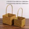Mimbre mimbre artificial cesta de flores de mimbre arreglo floral portátil flor ramo azul cesta tejida de plástico bolso de paja cesta de picnic